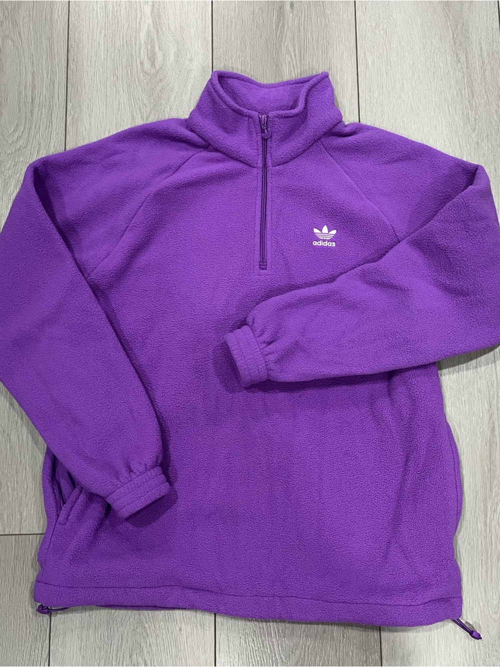adidas Men's Purple Quarter-Zip Fleece Pullover